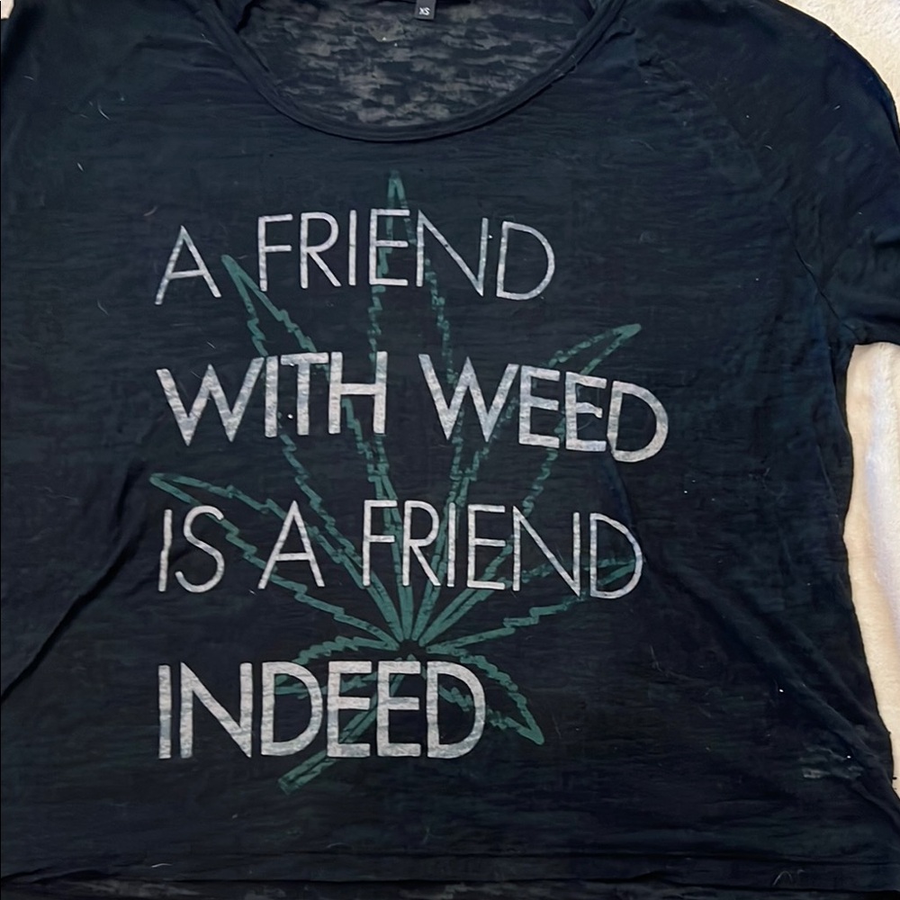 Black Graphic Tee - A Friend with Weed